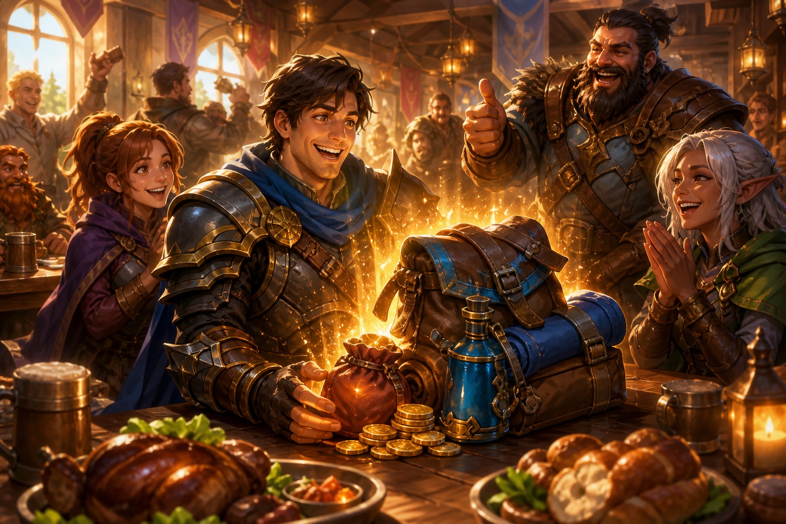 Adventurer receiving an inviter thank-you cache
